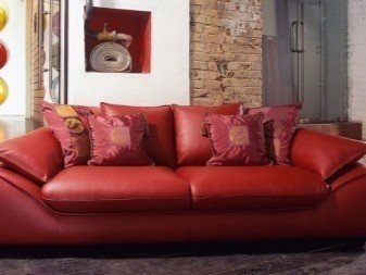 Кожаный диван relotti красный