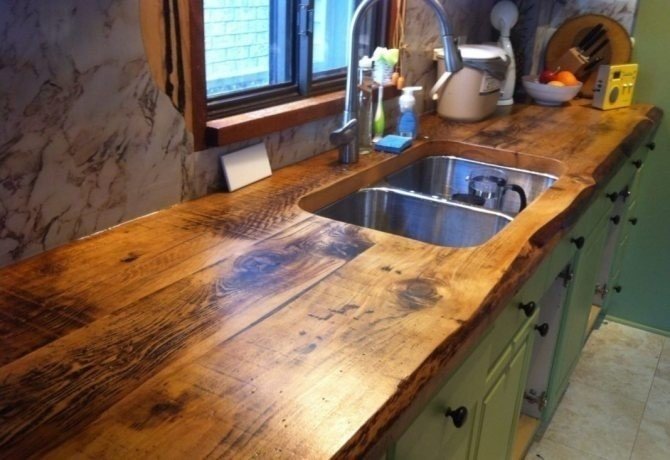 Столешница из дерева для кухни