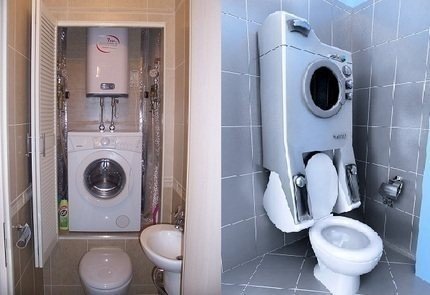 Дизайн туалета со стиральной машиной