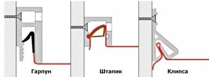 Гарпунное крепление натяжных потолков к кухне