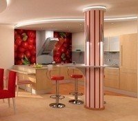 Дизайн кухни совмещенной с гостиной