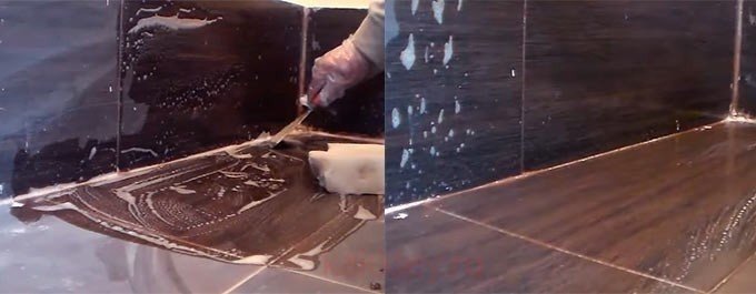 Очистить плитку от плиточного клея
