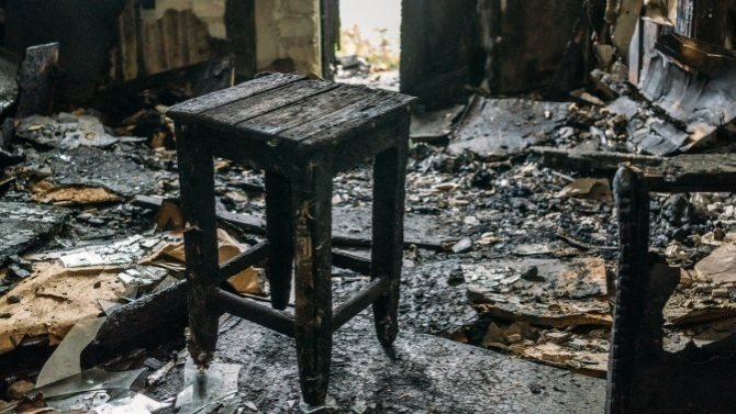 Chair in a fire