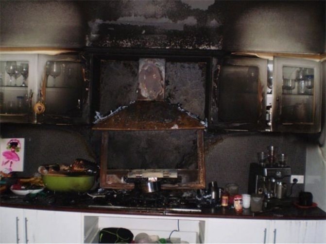 Сгорела кухня в квартире