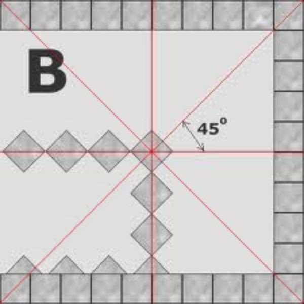 Схема укладки напольной плитки по диагонали