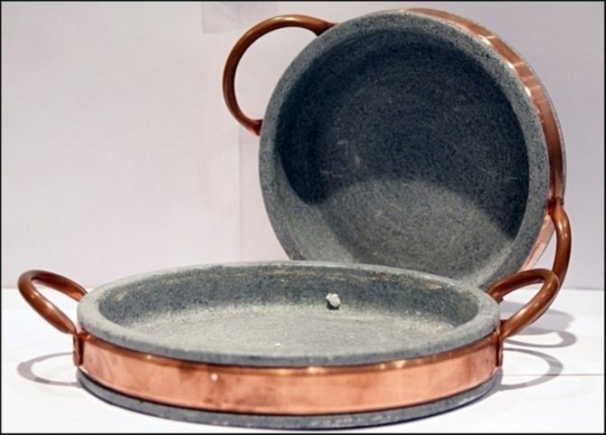 Кастрюля из натурального камня soapstone copper covered pot