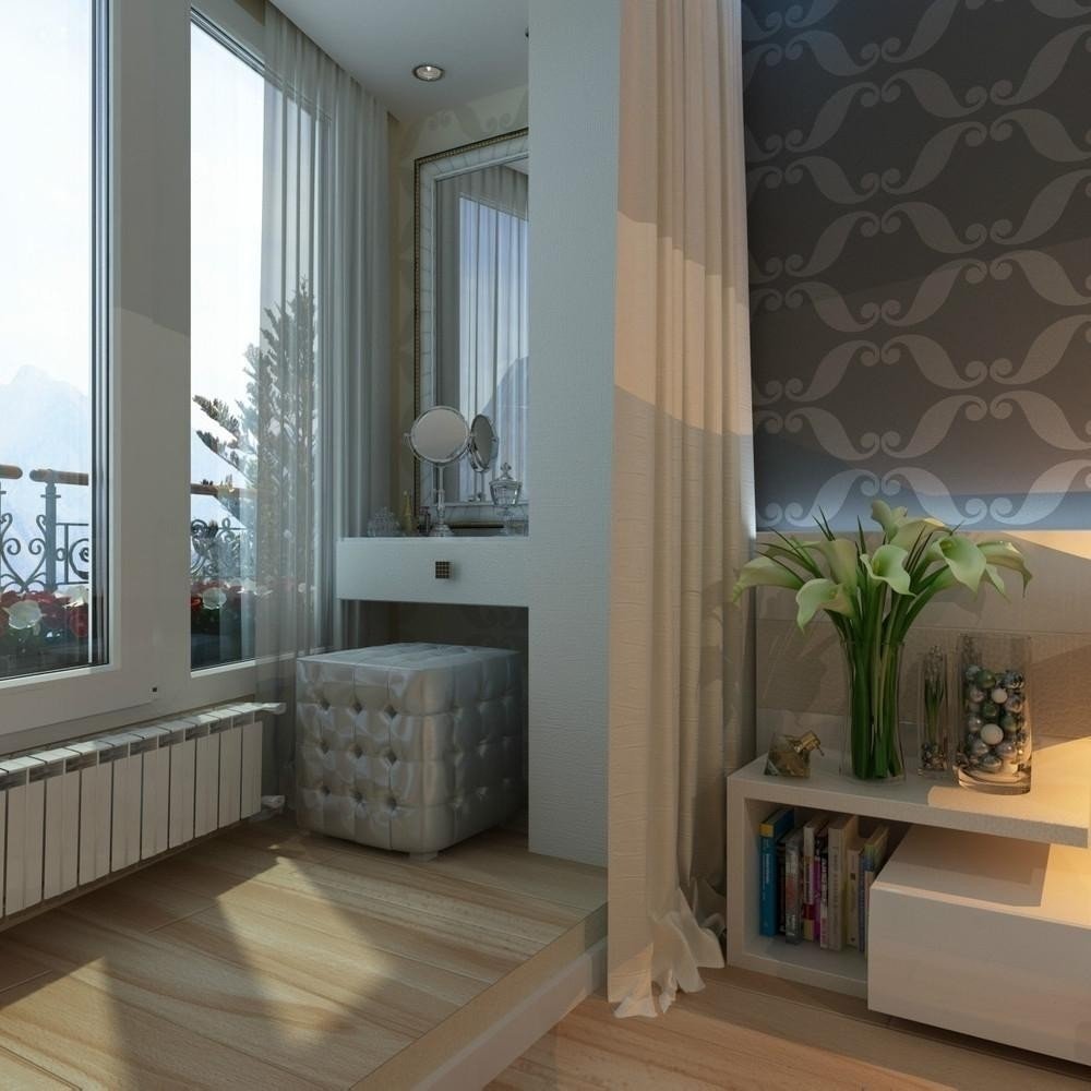 Балкон с комнатой вместе дизайн
