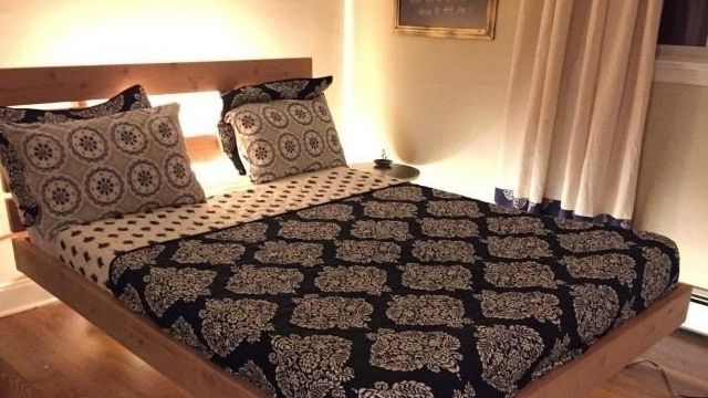 Парящая кровать своими руками (29 фото): как сделать по чертежу с размерами? Двуспальные кровати с каркасом из дерева и металла, конструкция кровати