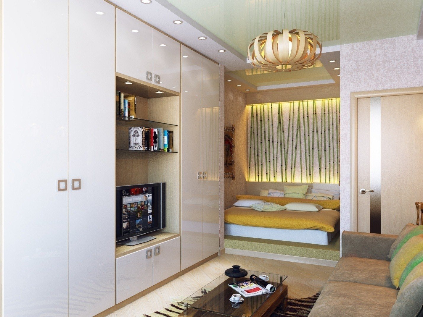 Дизайн комнаты с нишей в однокомнатной квартире