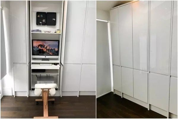 Раздвижная дверь шкафа со встроенным телевизором