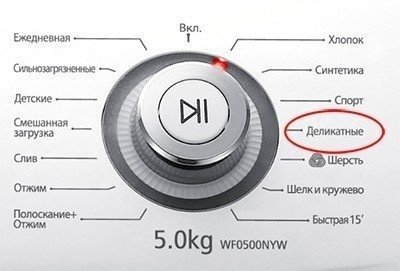 Режим деликатной стирки в стиральной машине